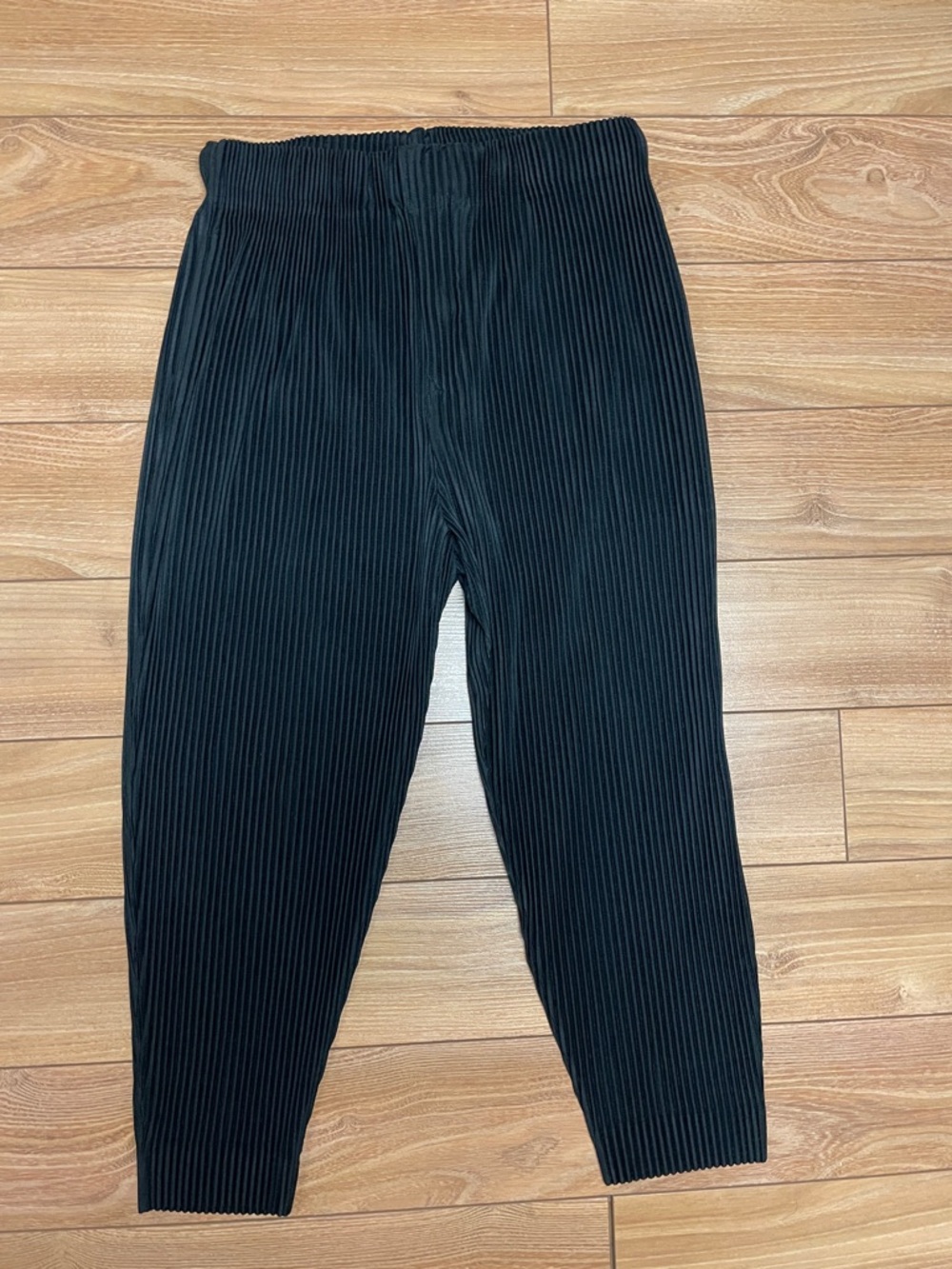 Black Pleated Cropped Pants